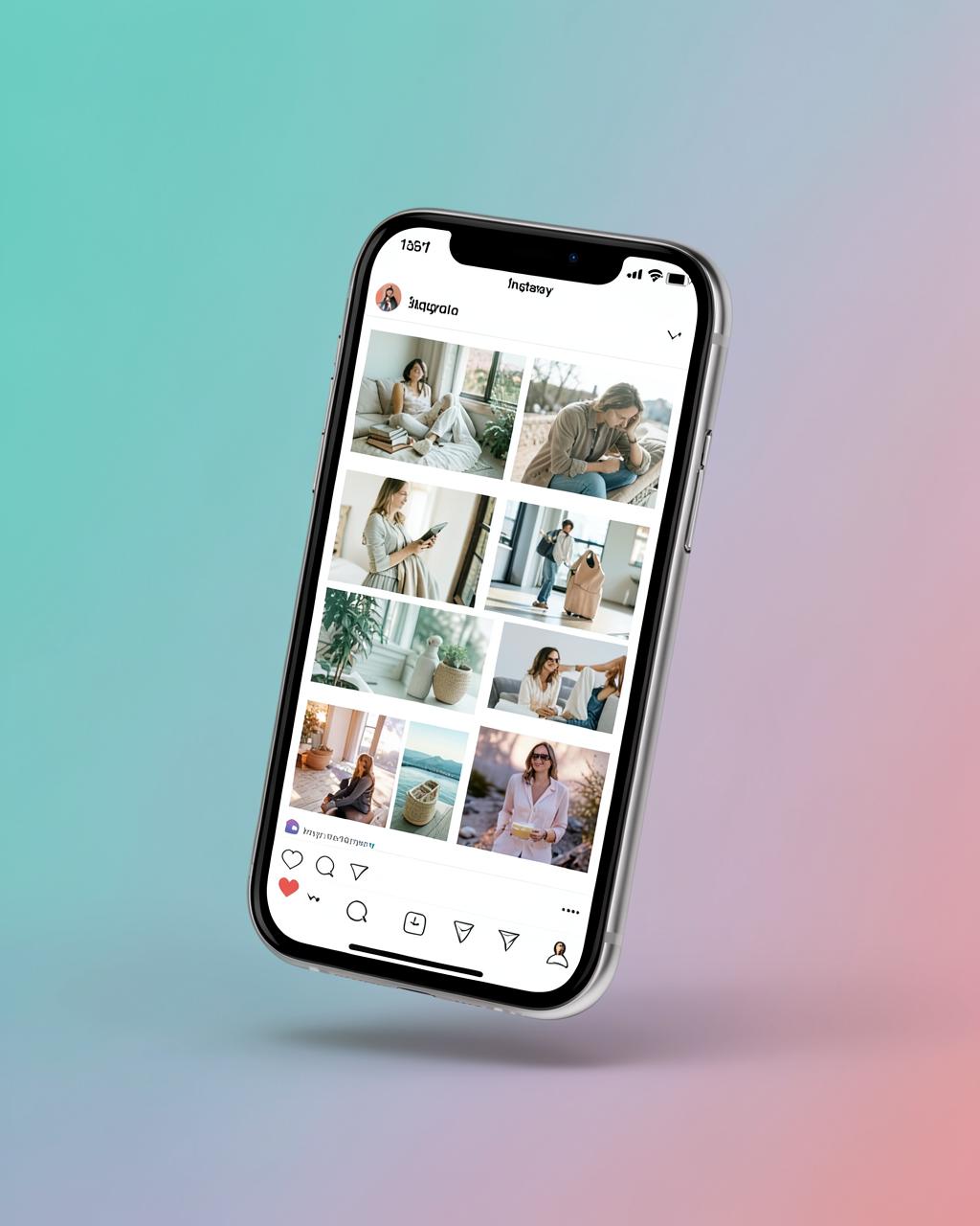 Phone preview of a curated Instagram-style feed
